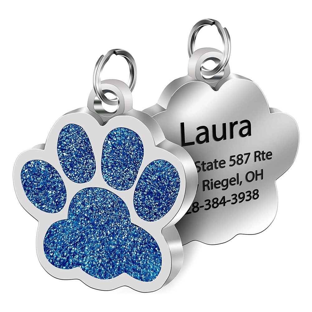 Paw Shaped Personalized Pet ID Tag