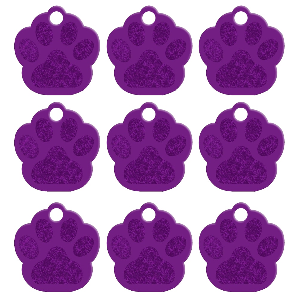 Paw Shaped Metal Dog ID Tags 20 pcs Set