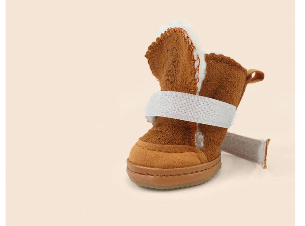 Pet's Plush Winter Shoes 4 Pcs Set