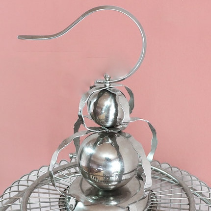Large Vintage Stainless Steel Bird Cage