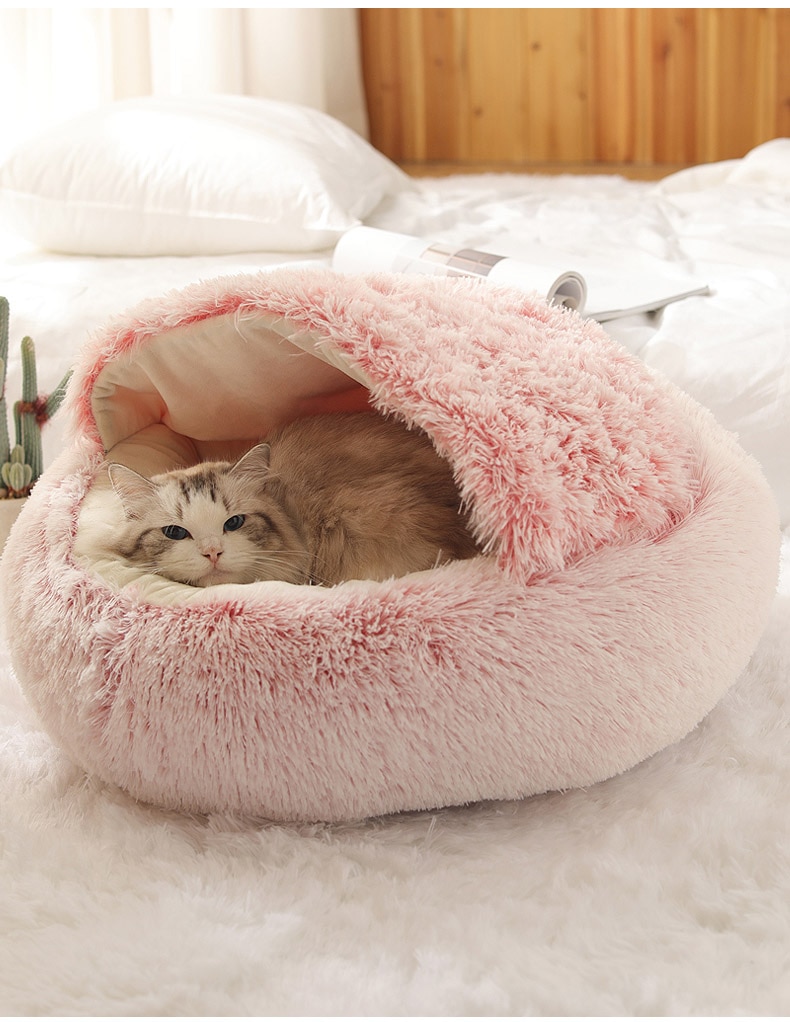 Cats Round Plush Bed
