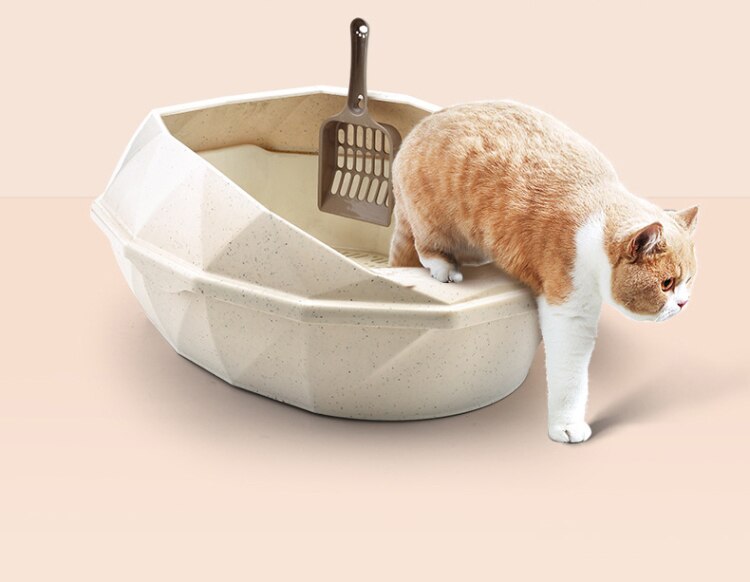 Crystal Shaped Detachable Semi-Enclosed Cat Toilet