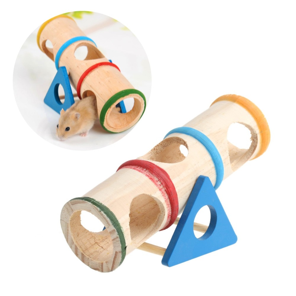 Wooden Seesaw Tube Toy for Small Pets