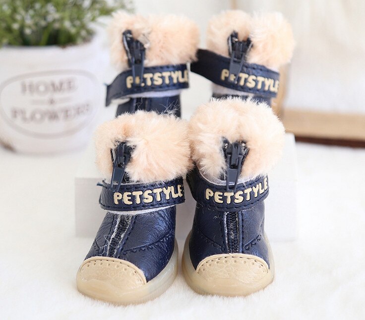 Cute Plush Shoes for Dogs 2 pairs Set