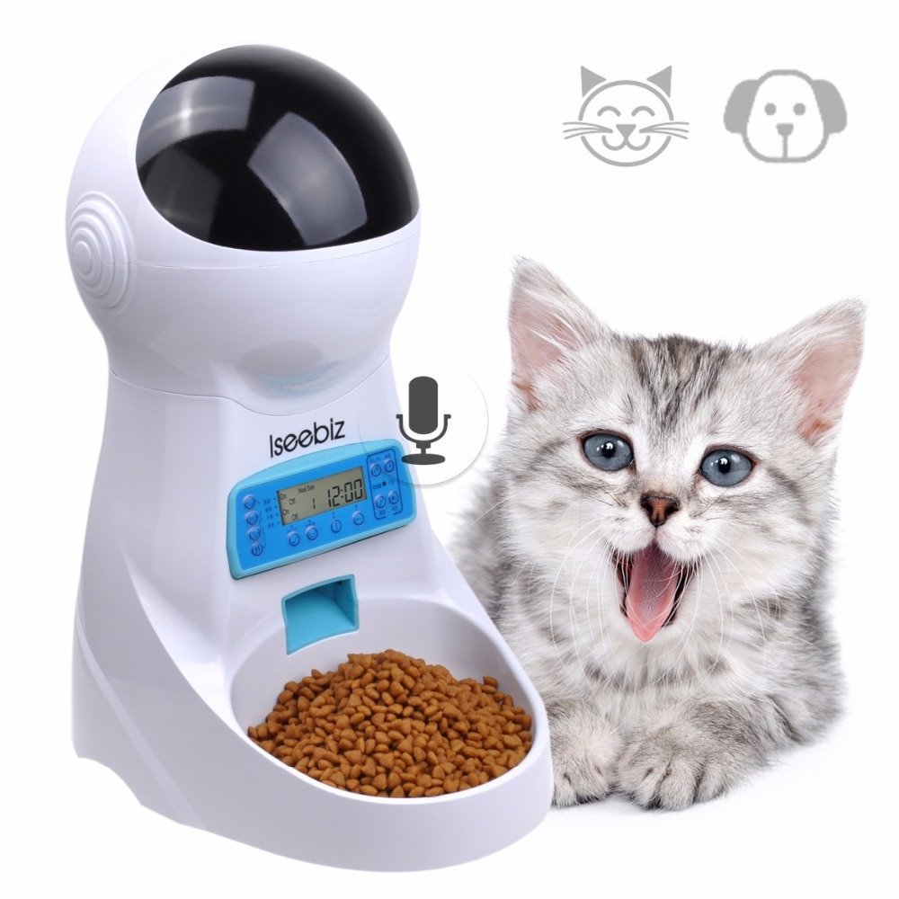 LCD Screen Automatic Pet Feeder with Voice Record