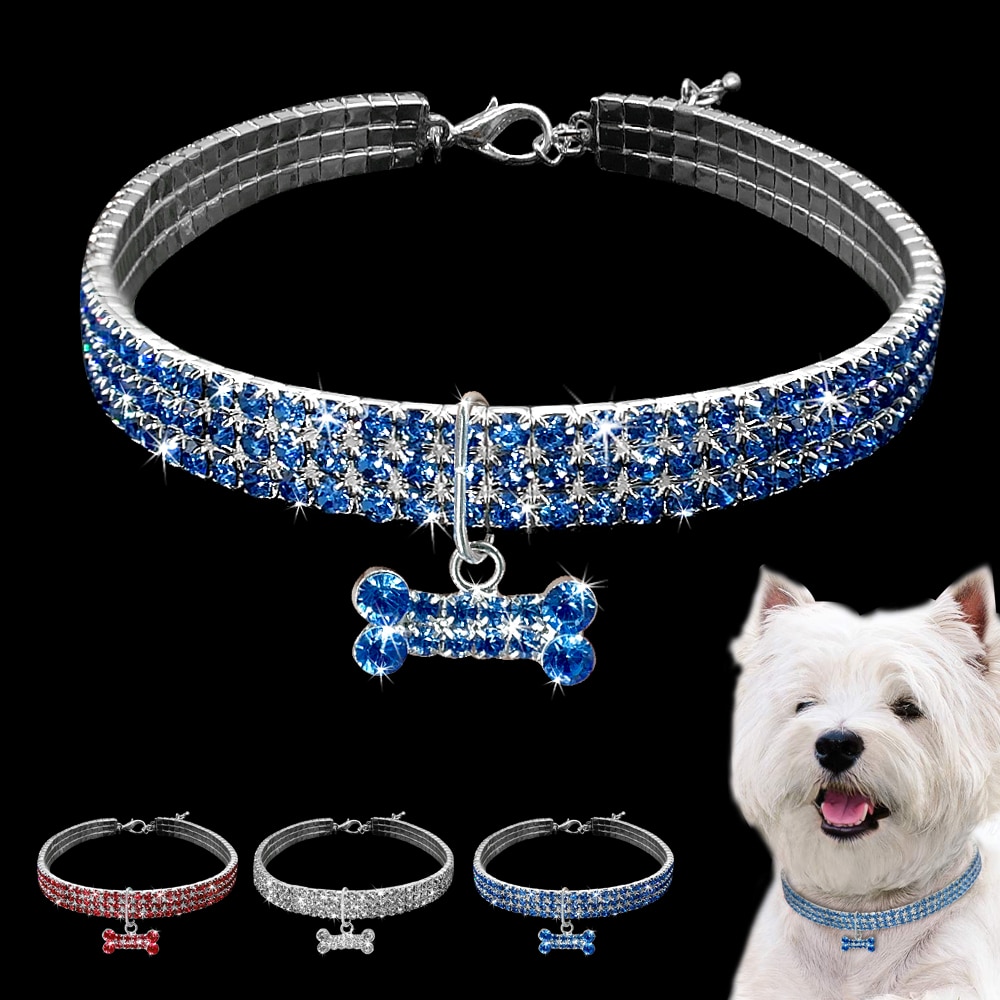 Pet Crystal Bow Design Collar