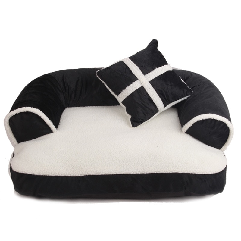 Soft Sofa Shaped Pet Bed with Cushion