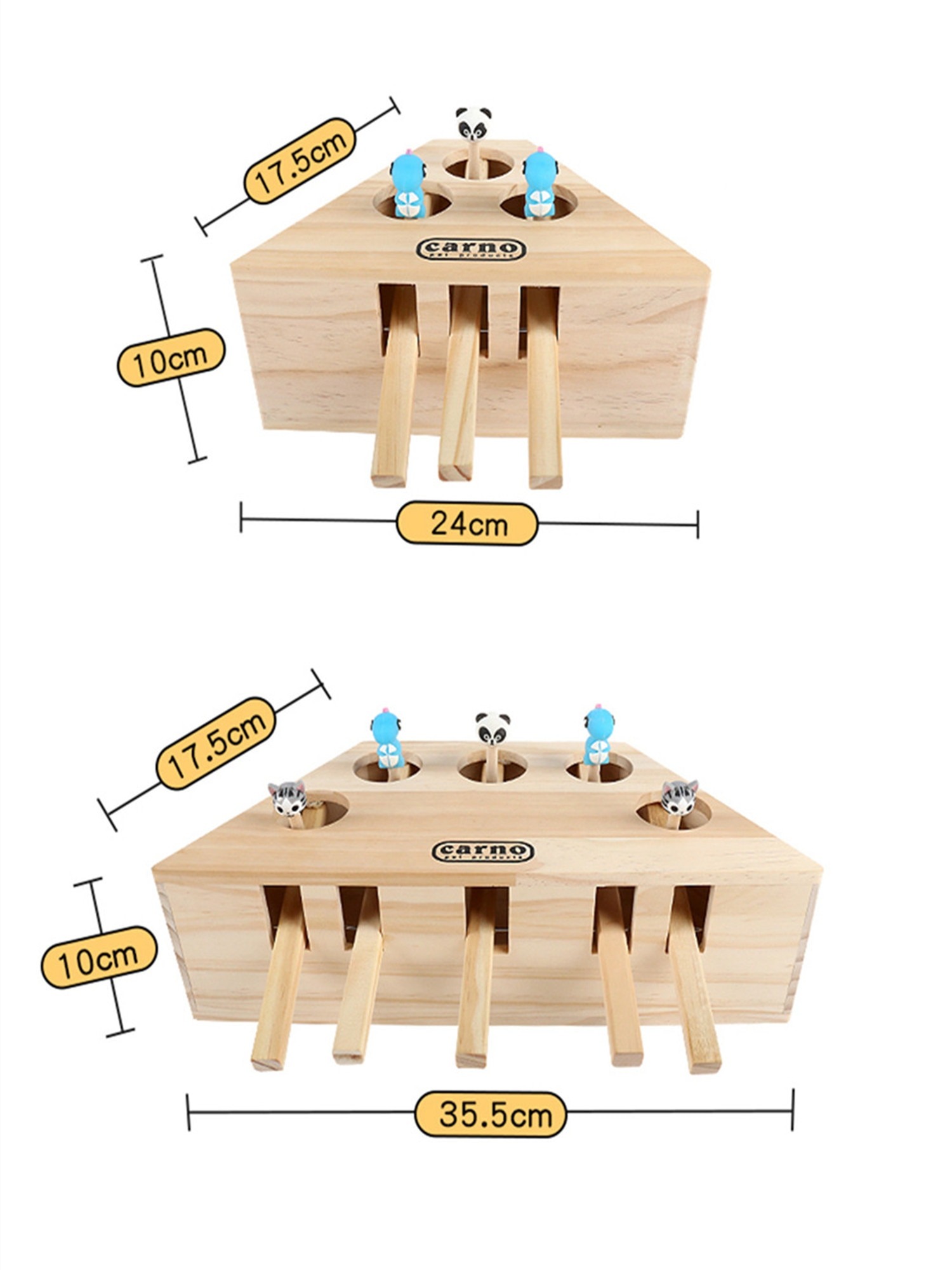 Interactive Wooden Cat Popping Toy