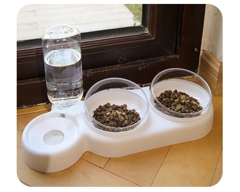 Triple Cat Bowl with Automatic Water Feeder
