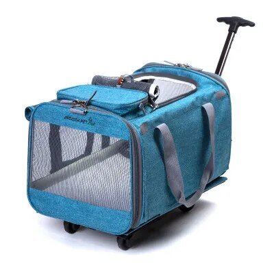 Pet's Folding Breathable Carrier Trolley