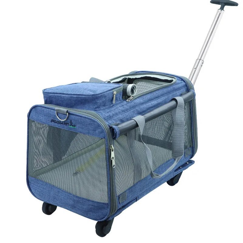 Pet's Folding Breathable Carrier Trolley