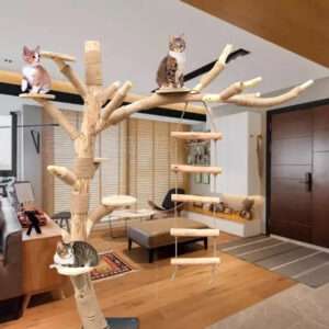 solid wood cat tree